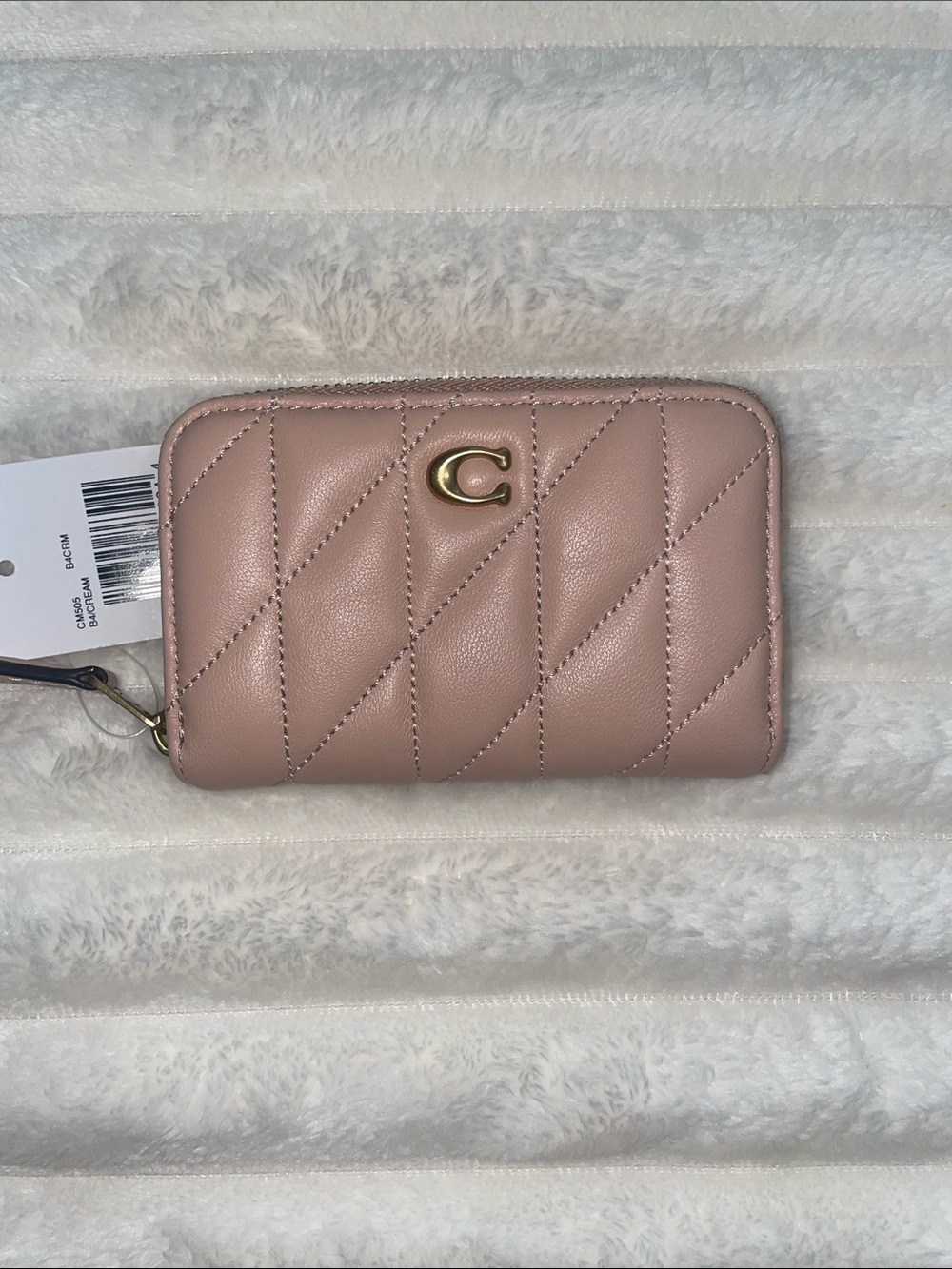 NWT Coach Quilted Card Holder in Cream